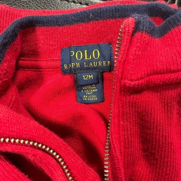 Polo Ralph  Lauren Red Half Zip Sweater - Picture 4 of 4